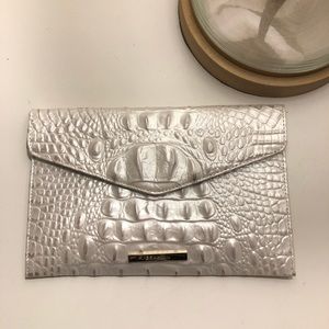 NWOT Brahmin 6”x9” Crocodile Embossed Clut…